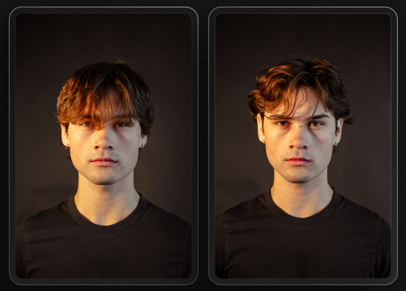 Before and after hair result