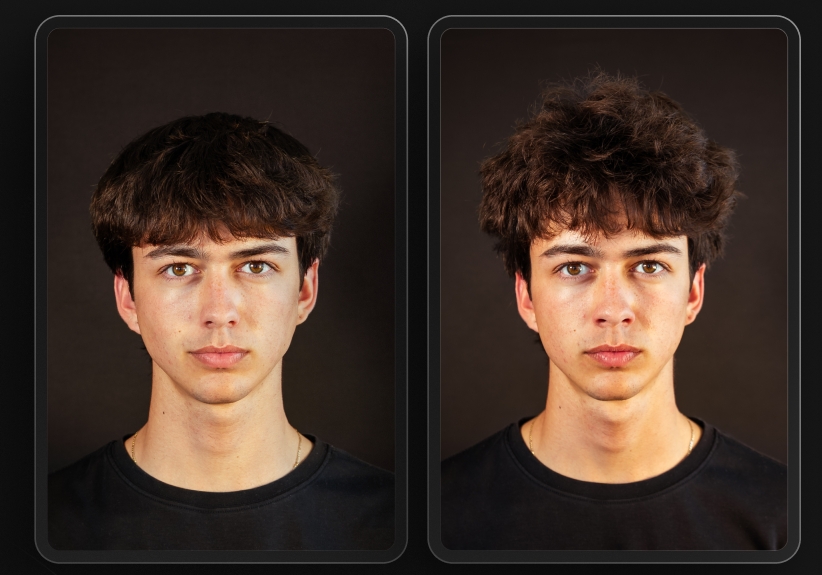 Before and after hair result